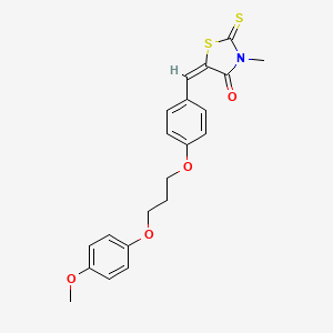 molecular formula C21H21NO4S2 B5491741 5-{4-[3-(4-methoxyphenoxy)propoxy]benzylidene}-3-methyl-2-thioxo-1,3-thiazolidin-4-one 
