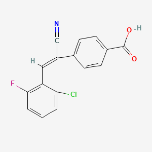 molecular formula C16H9ClFNO2 B5491756 4-[2-(2-chloro-6-fluorophenyl)-1-cyanovinyl]benzoic acid 