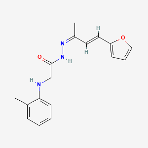 molecular formula C17H19N3O2 B5491795 N'-[3-(2-furyl)-1-methyl-2-propen-1-ylidene]-2-[(2-methylphenyl)amino]acetohydrazide 