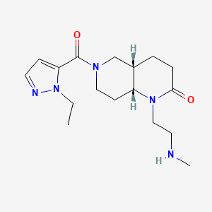 molecular formula C17H27N5O2 B5491806 rel-(4aS,8aR)-6-[(1-ethyl-1H-pyrazol-5-yl)carbonyl]-1-[2-(methylamino)ethyl]octahydro-1,6-naphthyridin-2(1H)-one hydrochloride 