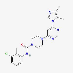 molecular formula C21H24ClN7O B5491828 N-(3-chloro-2-methylphenyl)-4-[6-(4,5-dimethyl-1H-imidazol-1-yl)-4-pyrimidinyl]-1-piperazinecarboxamide 