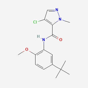 molecular formula C16H20ClN3O2 B5491841 N-(5-tert-butyl-2-methoxyphenyl)-4-chloro-1-methyl-1H-pyrazole-5-carboxamide 