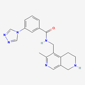 molecular formula C19H20N6O B5491848 N-[(3-methyl-5,6,7,8-tetrahydro-2,7-naphthyridin-4-yl)methyl]-3-(4H-1,2,4-triazol-4-yl)benzamide dihydrochloride 