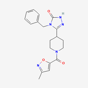molecular formula C19H21N5O3 B5491850 4-benzyl-5-{1-[(3-methyl-5-isoxazolyl)carbonyl]-4-piperidinyl}-2,4-dihydro-3H-1,2,4-triazol-3-one 