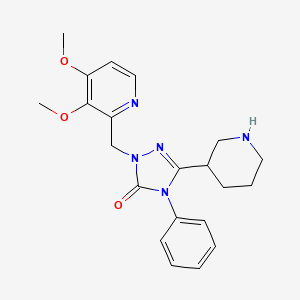 molecular formula C21H25N5O3 B5491856 2-[(3,4-dimethoxy-2-pyridinyl)methyl]-4-phenyl-5-(3-piperidinyl)-2,4-dihydro-3H-1,2,4-triazol-3-one dihydrochloride 