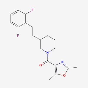 molecular formula C19H22F2N2O2 B5491869 3-[2-(2,6-difluorophenyl)ethyl]-1-[(2,5-dimethyl-1,3-oxazol-4-yl)carbonyl]piperidine 