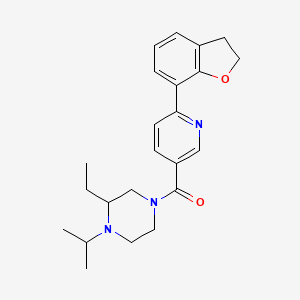 molecular formula C23H29N3O2 B5491883 4-{[6-(2,3-dihydro-1-benzofuran-7-yl)pyridin-3-yl]carbonyl}-2-ethyl-1-isopropylpiperazine 