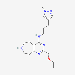 molecular formula C18H28N6O B5491902 2-(ethoxymethyl)-N-[3-(1-methyl-1H-pyrazol-4-yl)propyl]-6,7,8,9-tetrahydro-5H-pyrimido[4,5-d]azepin-4-amine dihydrochloride 