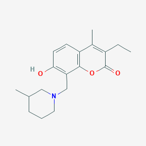 molecular formula C19H25NO3 B5491915 3-ethyl-7-hydroxy-4-methyl-8-[(3-methyl-1-piperidinyl)methyl]-2H-chromen-2-one 