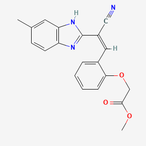 molecular formula C20H17N3O3 B5491930 methyl {2-[2-cyano-2-(5-methyl-1H-benzimidazol-2-yl)vinyl]phenoxy}acetate 