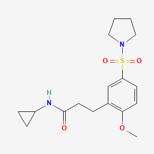 molecular formula C17H24N2O4S B5491959 N-cyclopropyl-3-[2-methoxy-5-(1-pyrrolidinylsulfonyl)phenyl]propanamide 