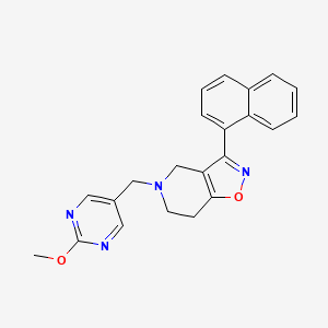 molecular formula C22H20N4O2 B5491995 5-[(2-methoxypyrimidin-5-yl)methyl]-3-(1-naphthyl)-4,5,6,7-tetrahydroisoxazolo[4,5-c]pyridine 