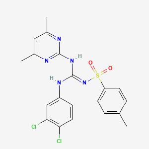 molecular formula C20H19Cl2N5O2S B5492002 N-{[(3,4-dichlorophenyl)amino][(4,6-dimethyl-2-pyrimidinyl)amino]methylene}-4-methylbenzenesulfonamide 