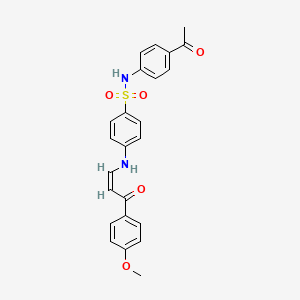 molecular formula C24H22N2O5S B5492013 N-(4-acetylphenyl)-4-{[3-(4-methoxyphenyl)-3-oxo-1-propen-1-yl]amino}benzenesulfonamide 