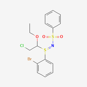 molecular formula C16H17BrClNO3S2 B5492022 N-[(2-bromophenyl)(2-chloro-1-ethoxyethyl)-lambda~4~-sulfanylidene]benzenesulfonamide 