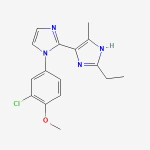 molecular formula C16H17ClN4O B5492031 1-(3-chloro-4-methoxyphenyl)-2'-ethyl-5'-methyl-1H,3'H-2,4'-biimidazole 