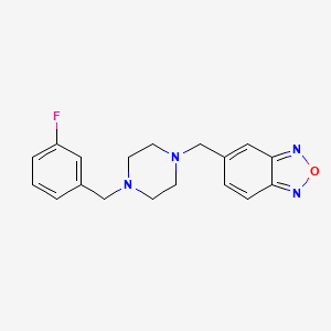 molecular formula C18H19FN4O B5492032 5-{[4-(3-fluorobenzyl)-1-piperazinyl]methyl}-2,1,3-benzoxadiazole 