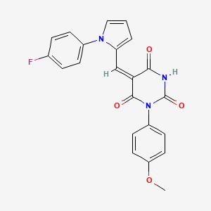 molecular formula C22H16FN3O4 B5492043 5-{[1-(4-fluorophenyl)-1H-pyrrol-2-yl]methylene}-1-(4-methoxyphenyl)-2,4,6(1H,3H,5H)-pyrimidinetrione 