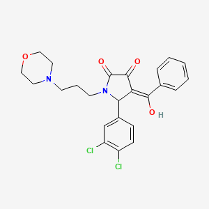 molecular formula C24H24Cl2N2O4 B5492054 4-benzoyl-5-(3,4-dichlorophenyl)-3-hydroxy-1-[3-(4-morpholinyl)propyl]-1,5-dihydro-2H-pyrrol-2-one 