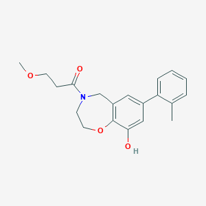 molecular formula C20H23NO4 B5492061 4-(3-methoxypropanoyl)-7-(2-methylphenyl)-2,3,4,5-tetrahydro-1,4-benzoxazepin-9-ol 