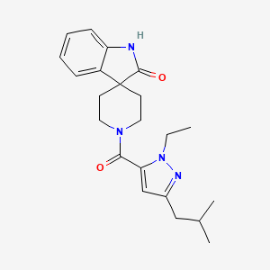 molecular formula C22H28N4O2 B5492068 1'-[(1-ethyl-3-isobutyl-1H-pyrazol-5-yl)carbonyl]spiro[indole-3,4'-piperidin]-2(1H)-one 