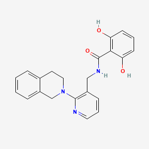 molecular formula C22H21N3O3 B5492091 N-{[2-(3,4-dihydroisoquinolin-2(1H)-yl)pyridin-3-yl]methyl}-2,6-dihydroxybenzamide 
