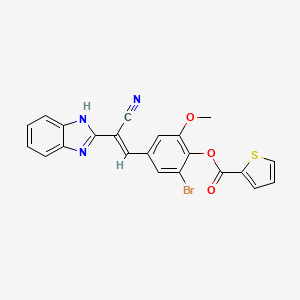4-[2-(1H-benzimidazol-2-yl)-2-cyanovinyl]-2-bromo-6-methoxyphenyl 2-thiophenecarboxylate