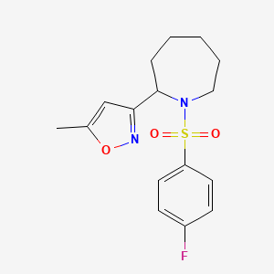molecular formula C16H19FN2O3S B5492122 1-[(4-fluorophenyl)sulfonyl]-2-(5-methyl-3-isoxazolyl)azepane 