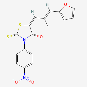 5-[3-(2-furyl)-2-methyl-2-propen-1-ylidene]-3-(4-nitrophenyl)-2-thioxo-1,3-thiazolidin-4-one