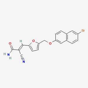 molecular formula C19H13BrN2O3 B5492136 3-(5-{[(6-bromo-2-naphthyl)oxy]methyl}-2-furyl)-2-cyanoacrylamide 