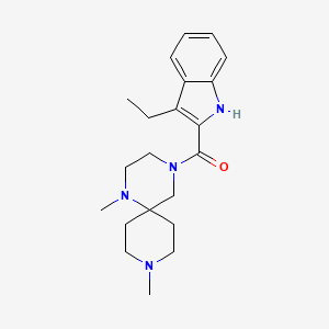 molecular formula C21H30N4O B5492151 4-[(3-ethyl-1H-indol-2-yl)carbonyl]-1,9-dimethyl-1,4,9-triazaspiro[5.5]undecane 