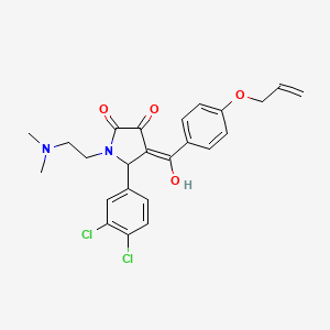 molecular formula C24H24Cl2N2O4 B5492158 4-[4-(allyloxy)benzoyl]-5-(3,4-dichlorophenyl)-1-[2-(dimethylamino)ethyl]-3-hydroxy-1,5-dihydro-2H-pyrrol-2-one 