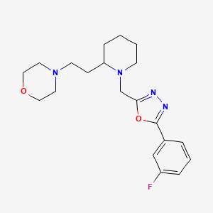 4-[2-(1-{[5-(3-fluorophenyl)-1,3,4-oxadiazol-2-yl]methyl}-2-piperidinyl)ethyl]morpholine