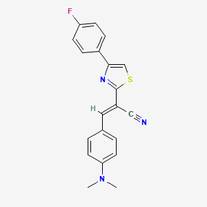 molecular formula C20H16FN3S B5492175 3-[4-(dimethylamino)phenyl]-2-[4-(4-fluorophenyl)-1,3-thiazol-2-yl]acrylonitrile 