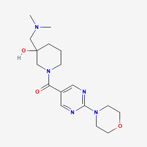 molecular formula C17H27N5O3 B5492182 3-[(dimethylamino)methyl]-1-{[2-(4-morpholinyl)-5-pyrimidinyl]carbonyl}-3-piperidinol 