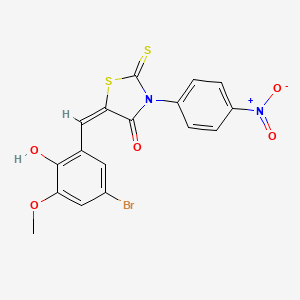 molecular formula C17H11BrN2O5S2 B5492189 5-(5-bromo-2-hydroxy-3-methoxybenzylidene)-3-(4-nitrophenyl)-2-thioxo-1,3-thiazolidin-4-one 