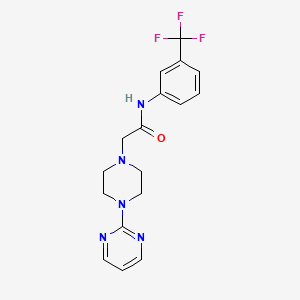 molecular formula C17H18F3N5O B5492193 2-[4-(2-pyrimidinyl)-1-piperazinyl]-N-[3-(trifluoromethyl)phenyl]acetamide 