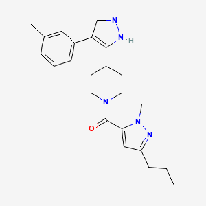 4-[4-(3-methylphenyl)-1H-pyrazol-5-yl]-1-[(1-methyl-3-propyl-1H-pyrazol-5-yl)carbonyl]piperidine