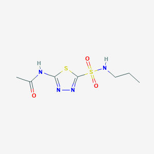 molecular formula C7H12N4O3S2 B5492203 N-{5-[(propylamino)sulfonyl]-1,3,4-thiadiazol-2-yl}acetamide 
