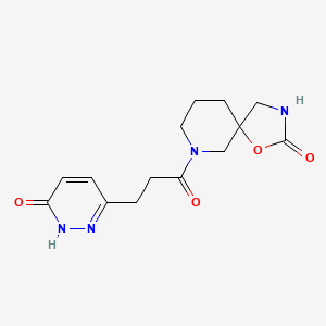 molecular formula C14H18N4O4 B5492224 7-[3-(6-oxo-1,6-dihydro-3-pyridazinyl)propanoyl]-1-oxa-3,7-diazaspiro[4.5]decan-2-one 