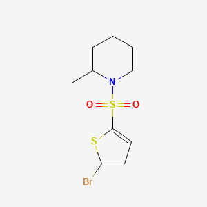 molecular formula C10H14BrNO2S2 B5492230 1-[(5-bromo-2-thienyl)sulfonyl]-2-methylpiperidine 