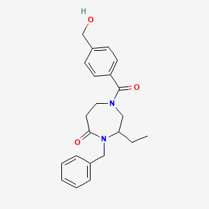 4-benzyl-3-ethyl-1-[4-(hydroxymethyl)benzoyl]-1,4-diazepan-5-one