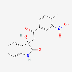 molecular formula C17H14N2O5 B5492309 3-hydroxy-3-[2-(4-methyl-3-nitrophenyl)-2-oxoethyl]-1,3-dihydro-2H-indol-2-one 