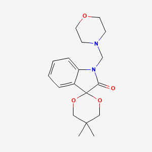 molecular formula C18H24N2O4 B5492330 5,5-dimethyl-1'-(4-morpholinylmethyl)spiro[1,3-dioxane-2,3'-indol]-2'(1'H)-one 