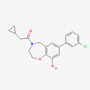 molecular formula C20H20ClNO3 B5492335 7-(3-chlorophenyl)-4-(cyclopropylacetyl)-2,3,4,5-tetrahydro-1,4-benzoxazepin-9-ol 