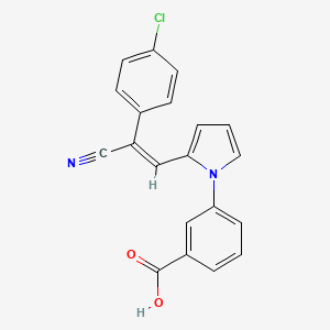 molecular formula C20H13ClN2O2 B5492336 3-{2-[2-(4-chlorophenyl)-2-cyanovinyl]-1H-pyrrol-1-yl}benzoic acid 