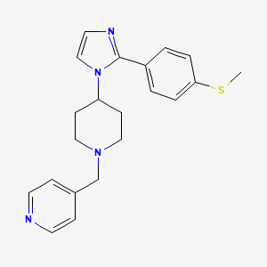 molecular formula C21H24N4S B5492342 4-[(4-{2-[4-(methylthio)phenyl]-1H-imidazol-1-yl}piperidin-1-yl)methyl]pyridine 