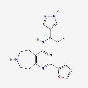 molecular formula C19H24N6O B5492344 2-(2-furyl)-N-[1-(1-methyl-1H-pyrazol-4-yl)propyl]-6,7,8,9-tetrahydro-5H-pyrimido[4,5-d]azepin-4-amine dihydrochloride 