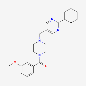 molecular formula C23H30N4O2 B5492370 2-cyclohexyl-5-{[4-(3-methoxybenzoyl)-1-piperazinyl]methyl}pyrimidine 