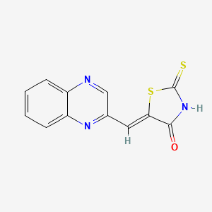molecular formula C12H7N3OS2 B5492389 2-mercapto-5-(2-quinoxalinylmethylene)-1,3-thiazol-4(5H)-one 
